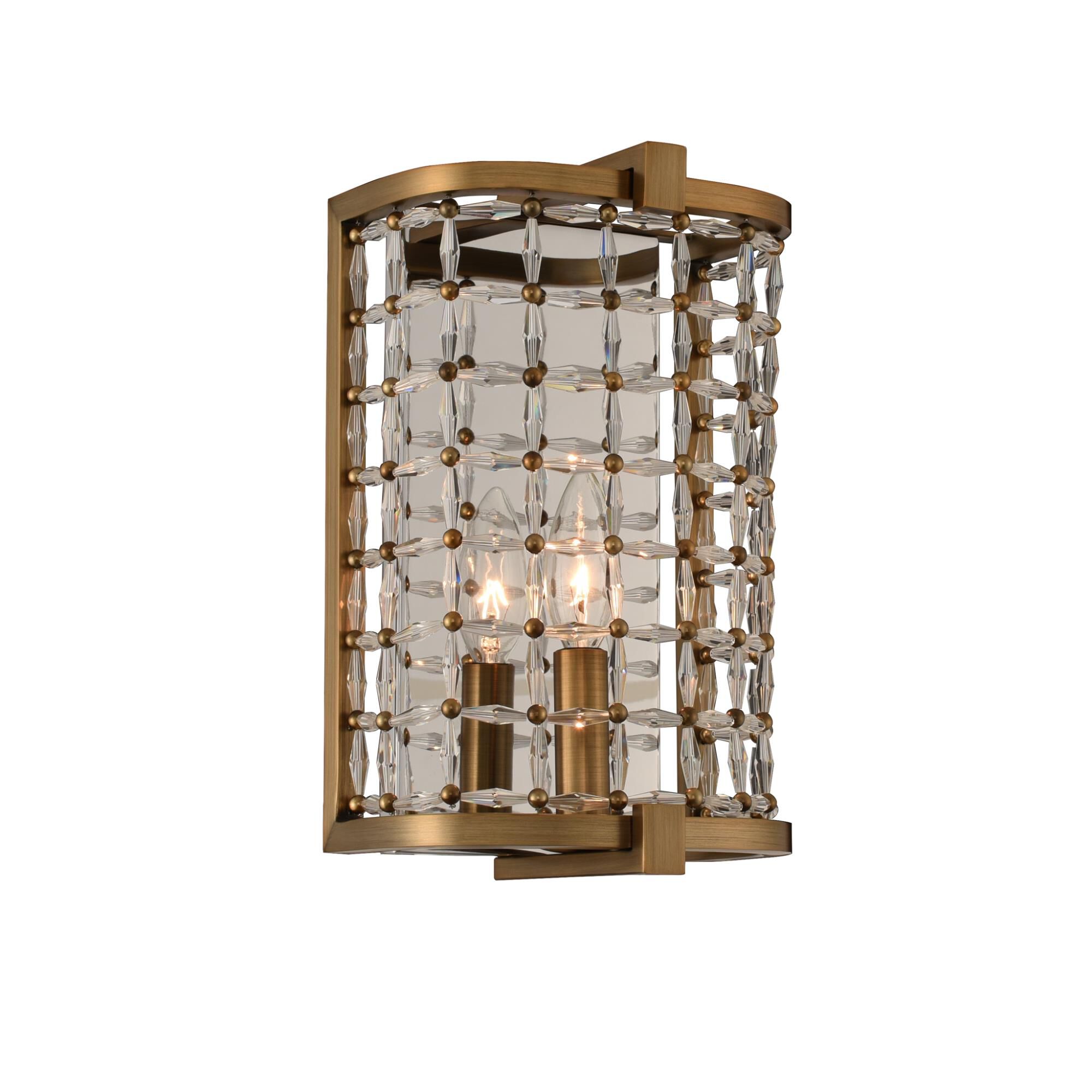 Shown in Brushed Pearlized Brass finish and Firenze Clear crystal 
